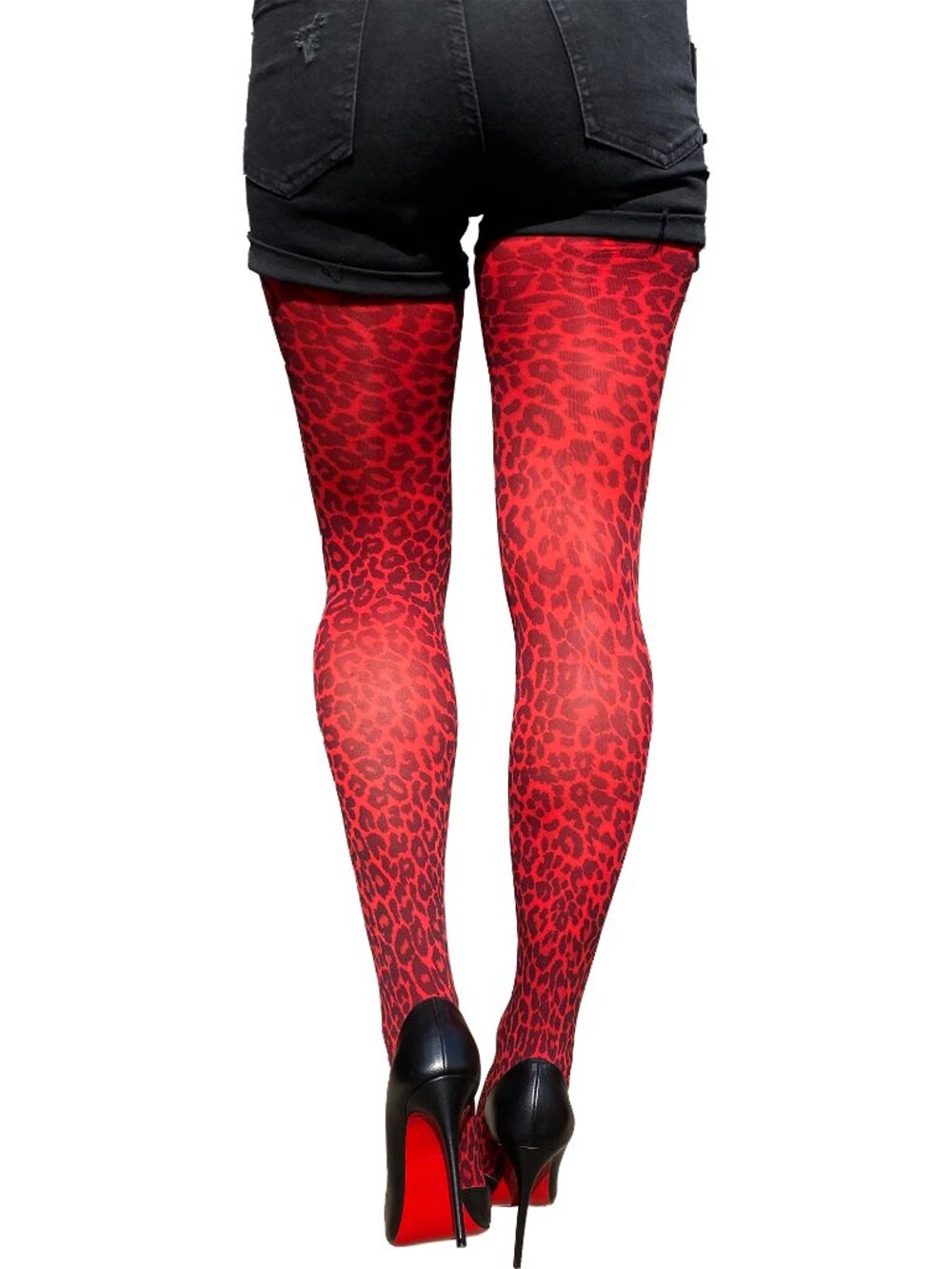 Red Leopard Tights for Women